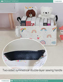 FANKANG Storage Bins, Nursery Hamper Canvas Laundry Basket Foldable with Waterproof PE Coating Large Storage Baskets for Kids Boys and Girls, Office, Bedroom, Clothes,Toys(Rec-Love Rainbow by TinyTreasures Baby Boutique