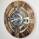 The Gears Clock Real Moving Gear Wall Clock England Line (Vintage Brown, 36 inches (90 cm)) by CozyNest Decor