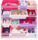 Humble Crew Kids Toy Storage Organizer with 12 Plastic Bins, White/Pink/Purple – Removable Bins for Playroom, Bedroom, Toddler Furniture for Boys and Girls Ages by TinyTreasures Baby Boutique