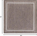 Unique Loom Outdoor Border Collection Area Rug - Soft Border (7' 10" Square Brown/Ivory) by GreenHaven Gardens