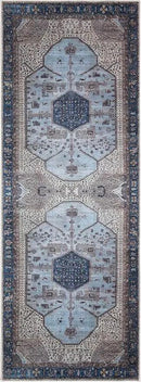 Keen Home Design 2x12 Rug - Machine Washable Runner Rug with Non-Slip Backing, Ideal for Hallway, Entryway, Kitchen, Laundry Room - Vintage, Easy Clean, Durable, Low Pile - (2'6" x 12') by CozyNest Decor