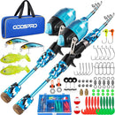 ODDSPRO Kids Fishing Pole Pink, Portable Telescopic Fishing Rod and Reel Combo Kit - with Spincast Fishing Reel Tackle Box for Girls, Youth by TinyTreasures Baby Boutique