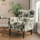 BELLEZE Modern Accent Chair for Living Room, High Back Floral Armchair with Wooden Legs, Upholstered Wingback Side Chair Padded Armrest Single Sofa for Living Room, Bedroom - Allston (Green Floral) by CozyNest Decor