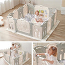 Fortella Cloud Castle Foldable Playpen, Baby Safety Play Yard with Whiteboard and Activity Wall, Indoors or Outdoors (Gray, 14 Panel) by TinyTreasures Baby Boutique
