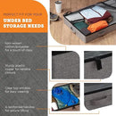storageLAB Under Bed Storage Containers, Low Profile Underbed Organizers with Sturdy Handles, Dual Zippers, and Clear Windows, Ideal for Clothes, Pillows, and Blankets - 2 Pack, Low Profile, Gray by CozyNest Decor