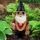 Better Office Products Garden Gnome Statue, 12" Height, Handcrafted Waterproof, UV-Resistant Polyresin Lawn Patio Porch Ornament Decoration (Bling Rapper with Solar Light) by GreenHaven Gardens