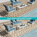 HEBE Outdoor Rug Waterproof 9x12, Plastic Straw Rug Camping Rug, Reversible Outdoor Patio Rugs RV Mat Clearance, Indoor Outside Floor Carpet for Porch,Deck,Camper,Balcony,Backyard by GreenHaven Gardens