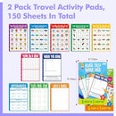 2 Pack Road Trip Game Pads, 10 Games (Categories, Dot & Boxes, Tic-tac-Toe, Scavenger Hunt Bingo), Pen Pencil Paper Game, Plane Trip/Car Travel/Getaway Activity Pad for Kid, Adult by TinyTreasures Baby Boutique