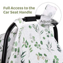 Rquite Car Seat Cover for Girl Boy, Muslin Cotton Infant Car Seat Canopy, Breathable Baby Carrier Cover, Summer Stroller Sun Shade, Leaf by TinyTreasures Baby Boutique
