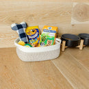 NaturalCozy 5-Piece Rectangle Storage Basket Set- Natural Cotton Rope Woven Baskets for Organizing! Small Basket for Montessori, Baby Nursery, Dog Toy Baskets, Cat Toy Box, Bathroom Organization Bin by TinyTreasures Baby Boutique