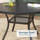 DIFY Outdoor Dining Table for 4, Round Patio Table with Umbrella Hole for Garden, Backyard and Porch (Black) by GreenHaven Gardens