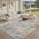 Area Rug for Living Room: 12x15 Washable Neutral Abstract Modern Soft Rugs Non Slip Indoor Floor Stain Resistant Large Carpet for Bedroom Dining Room Office Nursery - Blue Brown by TinyTreasures Baby Boutique