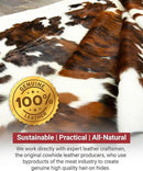 Tricolor Cowhide Rug Classic Brown, Black and White Color Mix, Natural Leather Hide, Area Rug (6x7ft) by CozyNest Decor