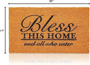 Juvale Coco Coir Door Mat 17 x 30 in - Bless This Home and All Who Enter Doormat for Front Entrance by CozyNest Decor