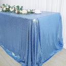 SquarePie Sequin Tablecloth 90 x 132 Inch Baby Blue Sparkly Table Linen for Wedding Party by CozyNest Decor