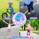 Kids Bike Helmet with DIY Stickers and Knee Pads Elbow Pads Wrist Guard Set for Ages 3-8-14 Toddler Boys Girls Helmet for Roller Skates Cycling Skateboarding Bicycle Scooter by TinyTreasures Baby Boutique