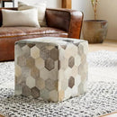 Mark&Day Pouf Ottoman, Gutenstein Rustic Ivory Cube Pouf Foot Rest for Living Room, Bedroom and Boho Home Decor (18"x18"x18") by CozyNest Decor