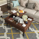 HAIOOU Lift Top Coffee Table with Storage, Mid Century Modern Coffee Tables with Drawer for Living Room,Walnut Rectangular Center Table with Pine Leg Anti-Scratching, Home, Office by CozyNest Decor