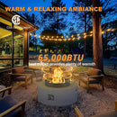 32 Inch Fire Pit Table, 3-Piece Outdoor Propane Fire Pit Table 65,000 BTU Round Gas Firepit, Wind Guard, 16 inches Tank Side Table and Baking Sheet for Garden, Patio, Grey by GreenHaven Gardens