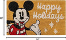 Gertmenian Disney Mouse Doormat Rug Retro Front Door Coir Mat Welcome Home Indoor Outdoor Entryway Carpet, 2-Pack 20x34, Mickey Happy Holidays/Snowflakes by CozyNest Decor