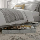 Gray Low Profile Under Bed Storage Containers 5 inches high, 33.8"x 17.7"x 5.1", Sturdy Underbed Shoe Storage Organizer, Foldable Fabric Under the Bed Storage Bins - Pack of 2 by CozyNest Decor