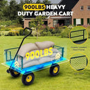 Steel Garden Cart, 2-in-1 Heavy Duty Utility Wagon 900 LBS Capacity Carts with Removable Mesh Sides to Convert into Flatbed, 240° U-Turn 10" Pneumatic Tires Garden Wagon for Lawn Camping Farm Yard by GreenHaven Gardens