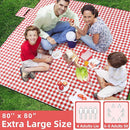 ZAZE Picnic Blanket Extra Large Waterproof, 80''x80''Checkered Picnic Blankets Beach, Outdoor, Camping on Grass Accessories Couple Ideas Wedding Registry Gifts (Red and White) by TinyTreasures Baby Boutique