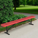 48" L Outdoor Steel Flat Bench, Heavy Duty Metal Park Bench for Outside, Expanded Metal, Commercial Benches Mesh Bench for Shopping Mall, Store, Lawn, Park, Patio, Deck, Garden (Red, 8FT) by GreenHaven Gardens