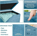 Sorbus Folding Ottoman - Foot Rest Cube, Bedroom Bench, Coffee Table, Shoe Storage, Foot Stool, Pouf - Teal Blue Suede Velvet by CozyNest Decor