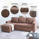 Naomi Home Transform Any Space: Sleeper Sectional Sofa with Convertible Sofa Bed & Inviting Chaise. Find Tranquil Comfort with Stress-Relieving Design & Durable Cushions - Mocha/Velvet by CozyNest Decor