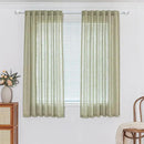 MYSKY HOME Sage Green Sheer Curtains Short Window Treatment Panels Light Filtering Semi Sheer Curtains Boho Farmhouse Style Texture Soft Touch Kitchen Drapes Set, 50" Wide x 63" Long, 2 Panels by CozyNest Decor
