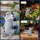 Solar Dog Statues for Garden Decor - Outdoor Dog Figurines with Solar Lantern for Yard Patio Lawn Balcony Ornaments - Garden Gifts for Mothers Day, Grandma, Easter by CozyNest Decor