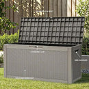 YITAHOME 60 Gallon Resin Deck Box, Weather Resistant Outdoor Rattan Storage Box, Lockable Indoor Outdoor Storage for Supplies and Essentials, Taupe by CozyNest Decor
