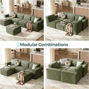 LINSY HOME Modular Sectional Sofa, 105" Boneless Couch L Shaped 3-Seat Sofa with Ottoman, Corduroy Sectional Cloud Couches for Living Room, No Assembly Required, Green by CozyNest Decor