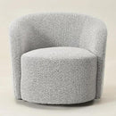 KINWELL Sherpa Swivel Barrel Chair & Round Ball Pillow Set - 34" Wide Modern Boucle Accent Chair with 9” Matching Nordic Decorative Throw Pillow for Living Room and Bedroom(Black White) by CozyNest Decor