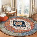 Lahome Boho Washable 5Ft Round Area Rug, Non-Slip Throw Untra-Thin Round Carpet, Oriental Vintage Distressed Circle Rug for Dining Living Room Bedroom Kitchen Office, 5x5/Rust by TinyTreasures Baby Boutique