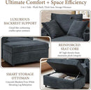Accent Chair with Storage Ottoman Upholstered Living Room Chairs for Reading Chair with Chaise Lounge Chairs Indoor, Comfortable Armchair for Bedroom by CozyNest Decor