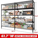 REIBII 1500LBS Storage Shelves Metal Shelving Unit 61.7''W Wire Shelving, 5 Tier Pantry Shelves Kitchen Shelves Adjustable Wire Shelf for Garage Shelving Heavy Duty, 61.7" W*72.4" H*15.8" D by CozyNest Decor