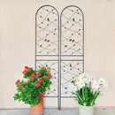 Metal Garden Trellis Rustproof Trellis for Climbing Plants Outdoor Flower Support Bird Deco (Black-2 Pack, 86.7"x19.7") by GreenHaven Gardens