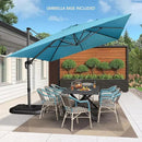 PURPLE LEAF 10' X 13' Patio Umbrella with Base Outdoor Cantilever Rectangle Offset Umbrella with 360-degree Rotation for Garden Deck Pool Patio Turquiose by GreenHaven Gardens