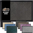 GORILLA GRIP 100% Waterproof All-Season WeatherMax Doormat, 47x35, US Designed Natural Rubber, Stain and Fade Resistant, Low Profile Indoor Outdoor Door Mats, Easy Clean Patio Mat, Gray Diamond by CozyNest Decor