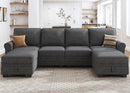 HONBAY Sectional Sofa with Storage Seat U Shaped Couch with Reversible Chaise Convertible Sectional Couches for Living Room,Dark Grey by CozyNest Decor