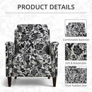 Floral Accent Chair Set of 2, High Back Upholstered Armchair with Solid Wooden Legs, Padded Armrest and Removable Comfortable Cushioned Seat Single Sofa for Living Room, Bedroom, Black by CozyNest Decor
