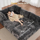 HOOOWOOO Modular Sectional Sofa,5 Pieces Sectional Couches for Living Room,98X55 L Shaped Cloud Couch with Ottoman Chaise Set(Grey Velvet Corduroy) by CozyNest Decor