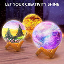 Klever Kits DIY 3D Moon Night Light, Paint Your Own Moon Lamp Kit Galaxy Lamp Arts and Crafts Kit, School Activities, Birthday Gifts for Kids Girls Boys by TinyTreasures Baby Boutique