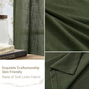 LAMIT Olive Green Sheer Linen Curtains 63 inch Length for Bedroom, Semi Sheer Light Filtering Window Treatments Neutral Bronze Grommet Christmas Drapes for Living Room, 2 Panels Set, 52 x 63 Inch by CozyNest Decor