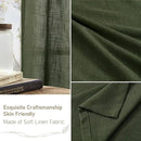 LAMIT Short Linen Curtains 36 Inch Length 2 Panels, Light Filtering Window Curtains Farmhouse Soft Bronze Grommet Panels for Bathroom/Small Windows/Cafe, Olive Green, 34 x 36 Inch by CozyNest Decor