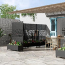 Casaphoria Metal Raised Garden Bed with Trellis and Wheels, 72"x47"x16" Planter Box for Climbing Plants, Vegetables & Vines, Features Drainage Holes and Privacy Screen, Black(Louvered&Helen)