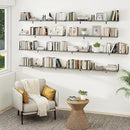 Heimlove Floating Shelves for Wall 24 Inches,8 Inches Deep Wall Bookshelf Mounted Display&Storage Wood Shelves for Kitchen Bathroom Laundry Living Room,Set of 3 (Silver Grey)