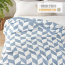 Snuggle Sac Chevron Throw Blanket for Couch, Reversible Super Soft Warm Blankets Cozy Knit Fuzzy Plush Lightweight Throws for Sofa, Bed, Camping, Blue, 50x60 inches by TinyTreasures Baby Boutique
